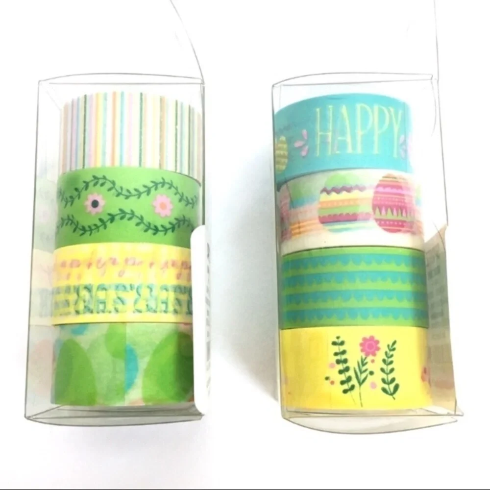 Happy Easter Washi Tape 8 Rolls Spritz Target Bunny Eggs Stripe Flowers Scallop